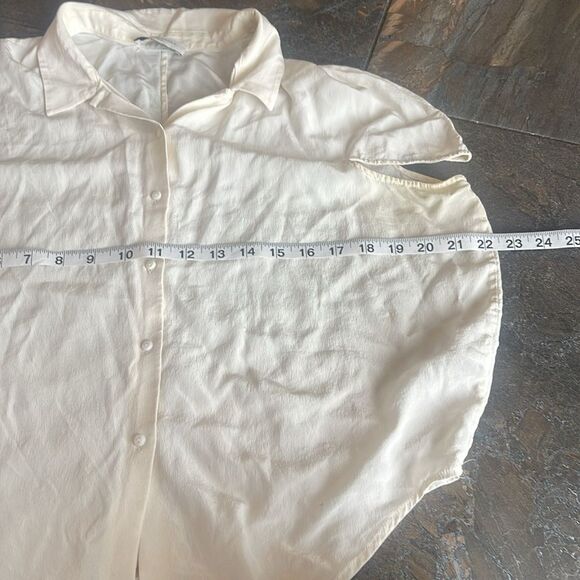 HABITUAL Lennon 100 % Silk Blouse Ivory Size Small - Picture 10 of 14